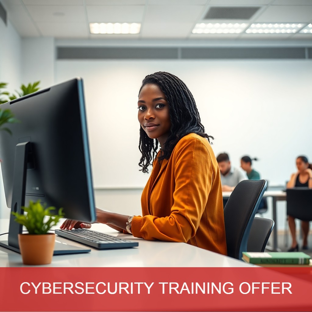 woman and students engaged in cybersecurity training
